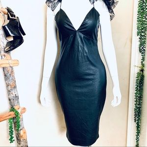 AX Paris- Little Black Strap Faux Leather dress 🖤